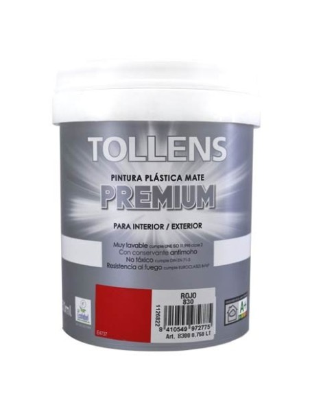 Tollens premium plástica mate 750 ml Rojo 830